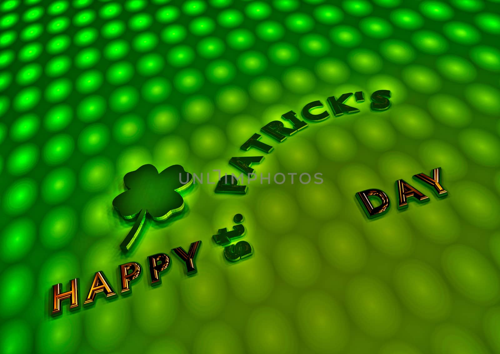 Happy St. Patrick's Day  on green background.