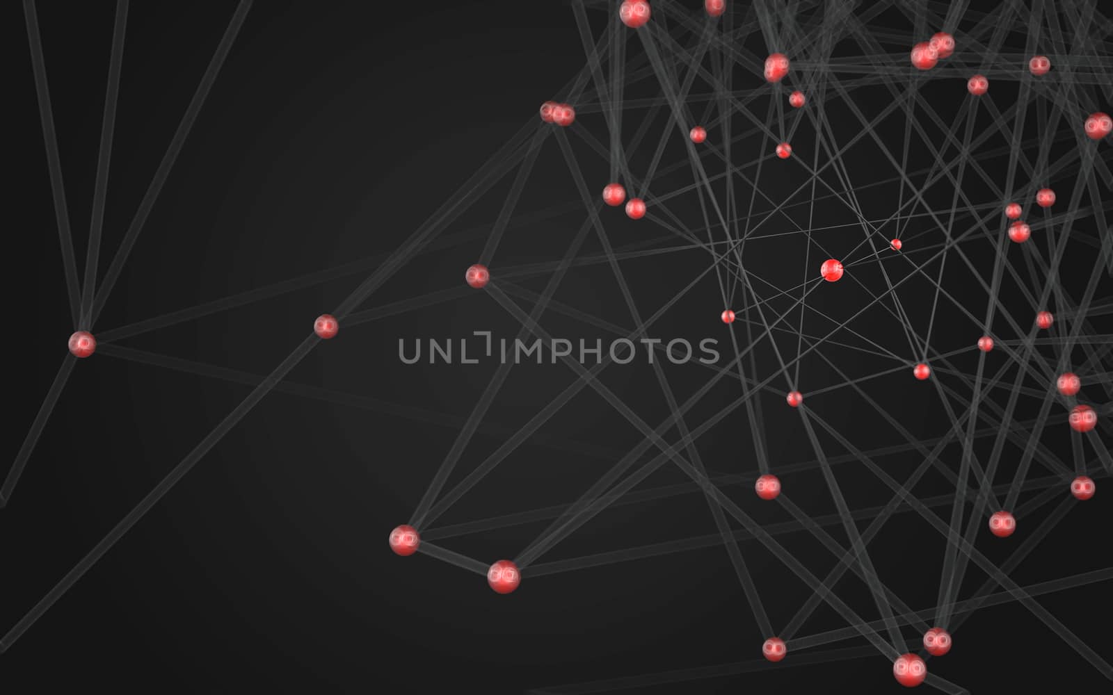 Abstract polygonal space low poly dark background with connecting dots and lines. Connection structure.