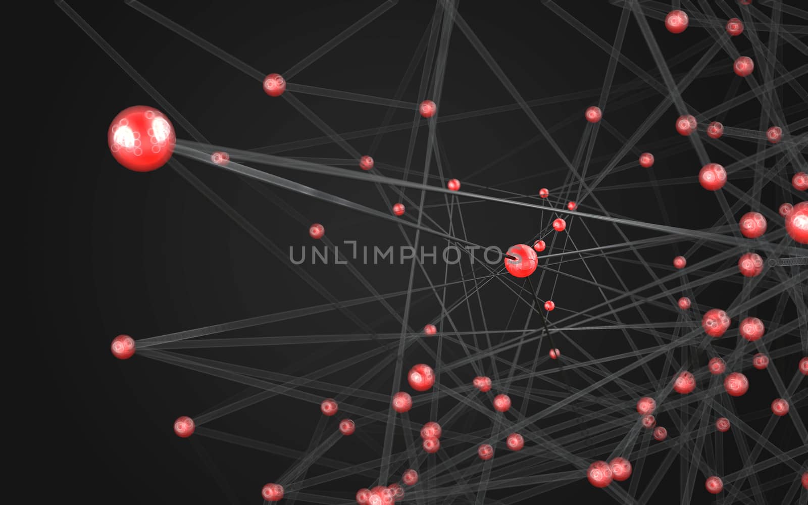 Abstract polygonal space low poly dark background with connecting dots and lines. Connection structure.