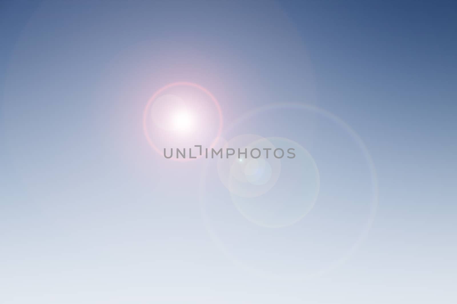 Flare in the blue sky same the light of God by worrayuth