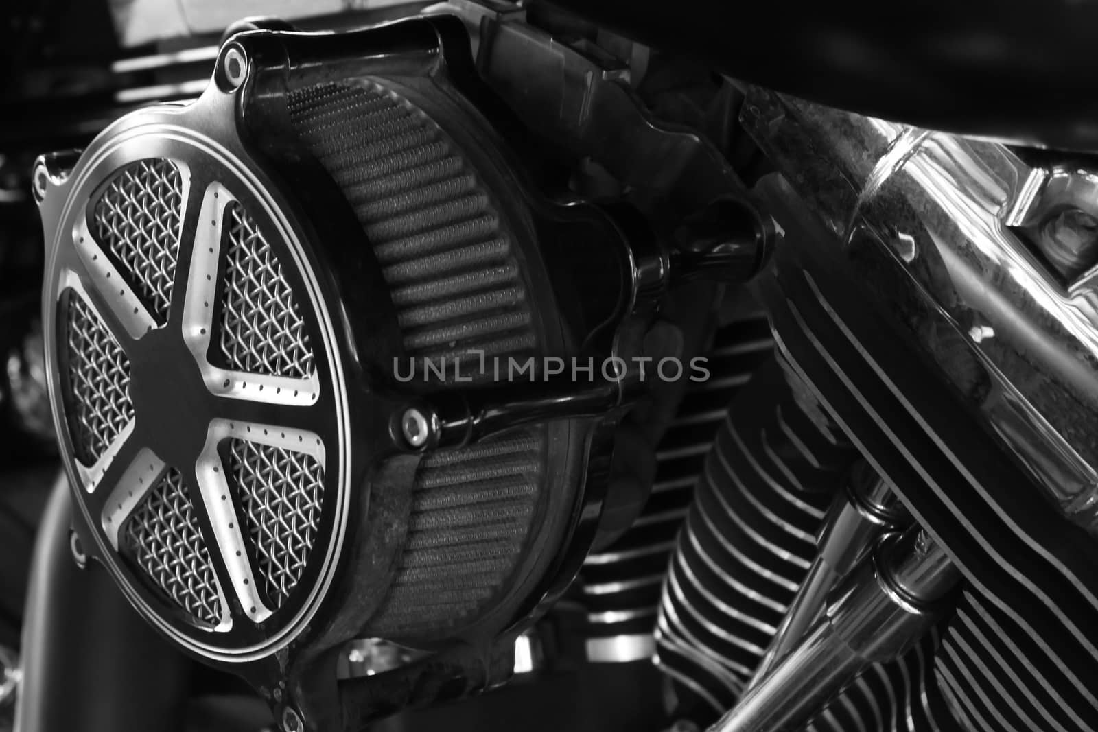 Close up  Air filter in the motorcycle by worrayuth