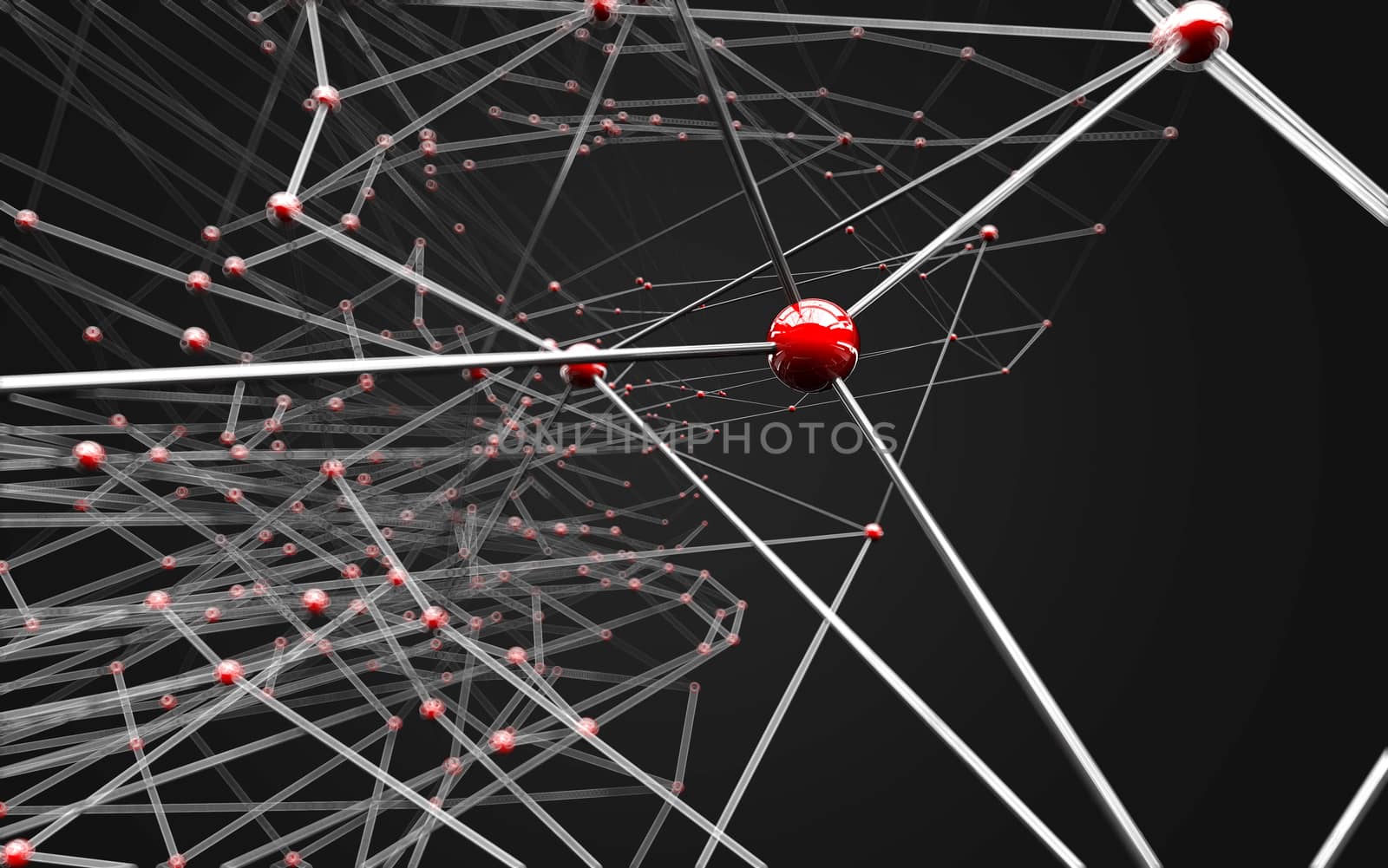 Abstract polygonal space low poly dark background with connecting dots and lines. Connection structure.