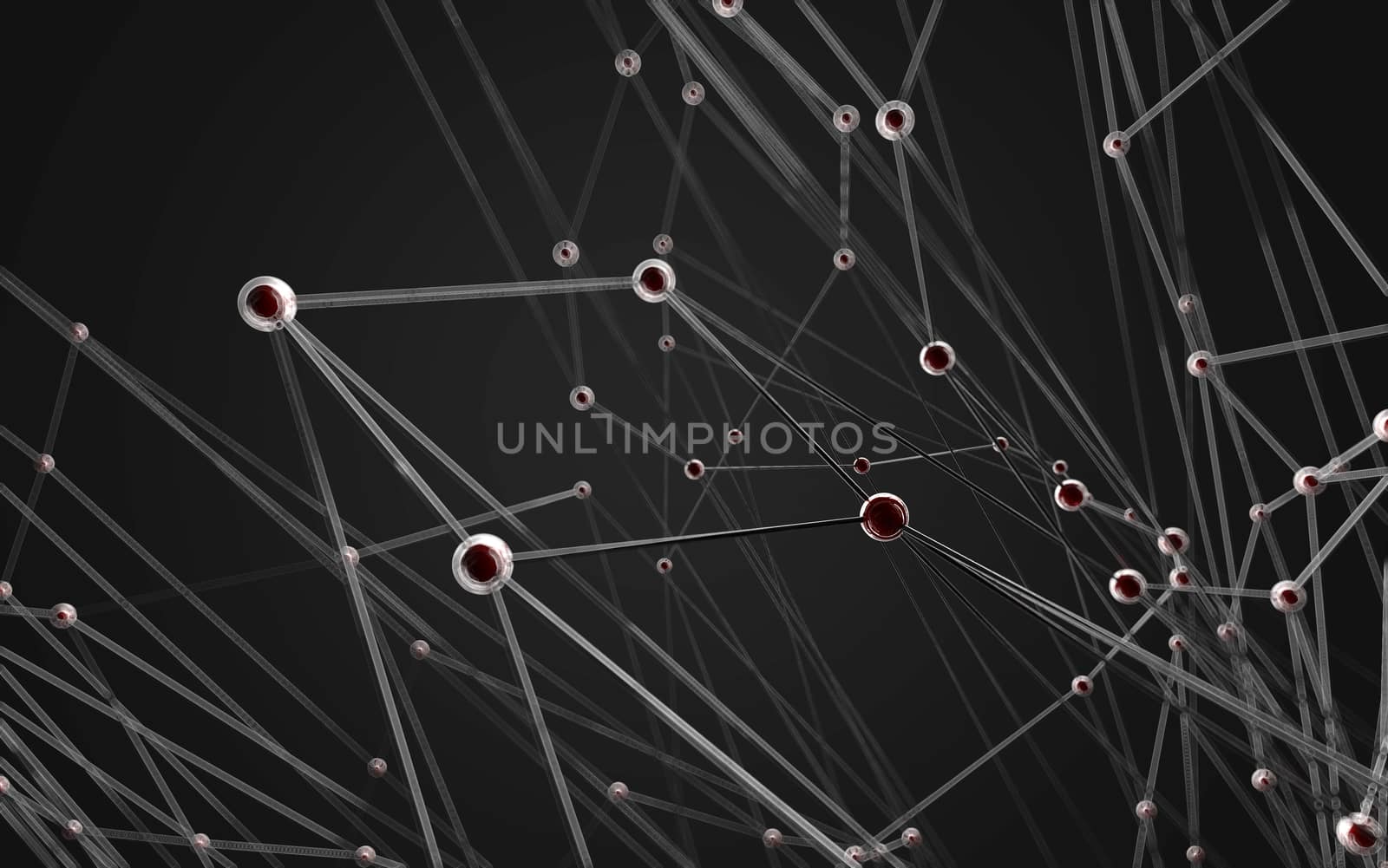 Abstract polygonal space low poly dark background with connecting dots and lines. Connection structure.