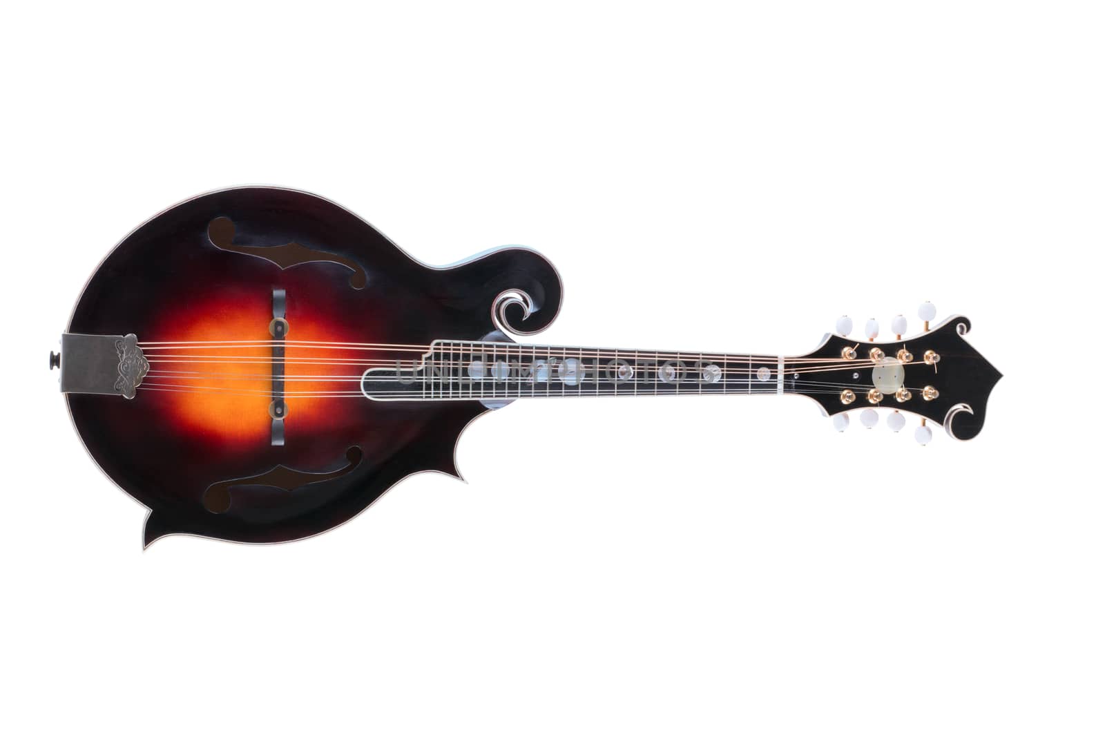 Handmade mandolin isolated on a white background