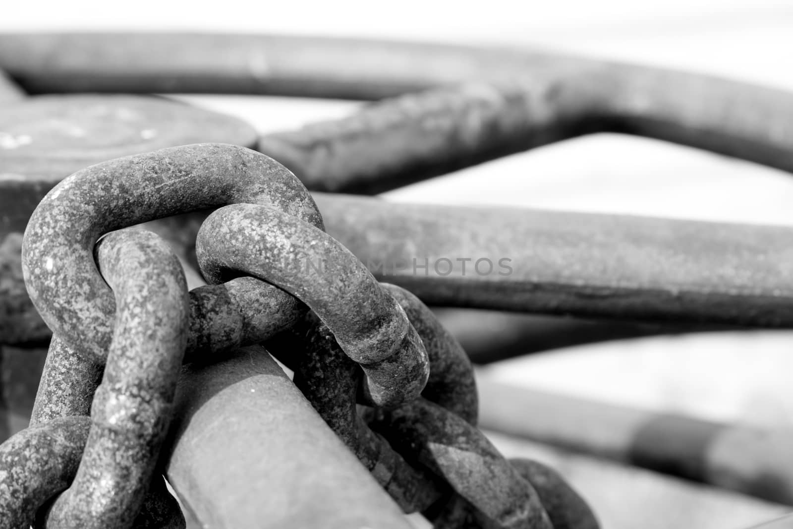 Abstract chain background black and white color by worrayuth