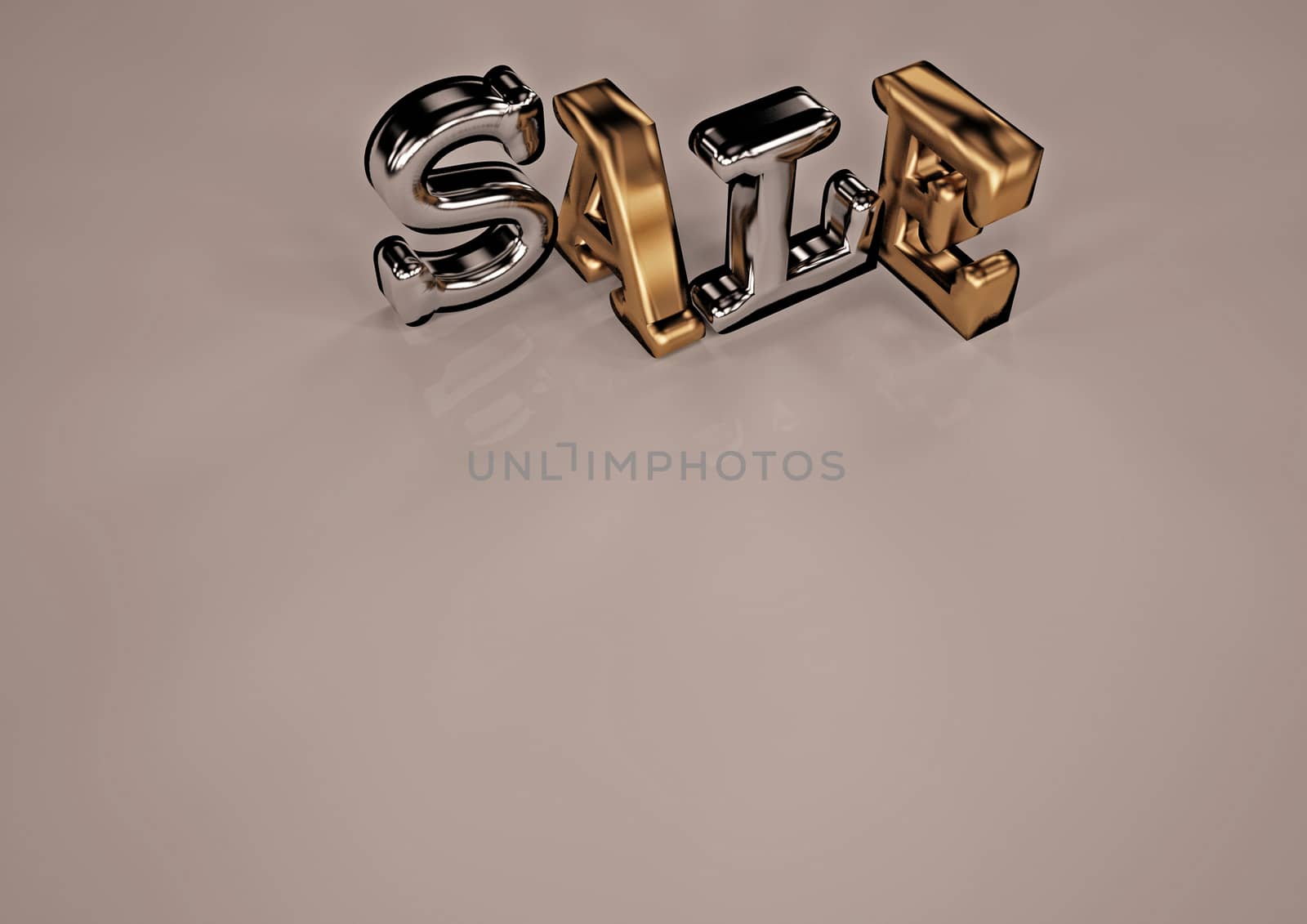 The dimensional word sale on a background