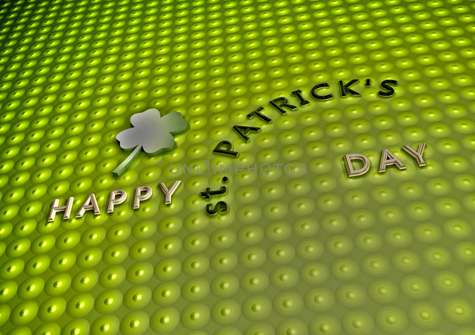 Happy St. Patrick's Day  on green background.