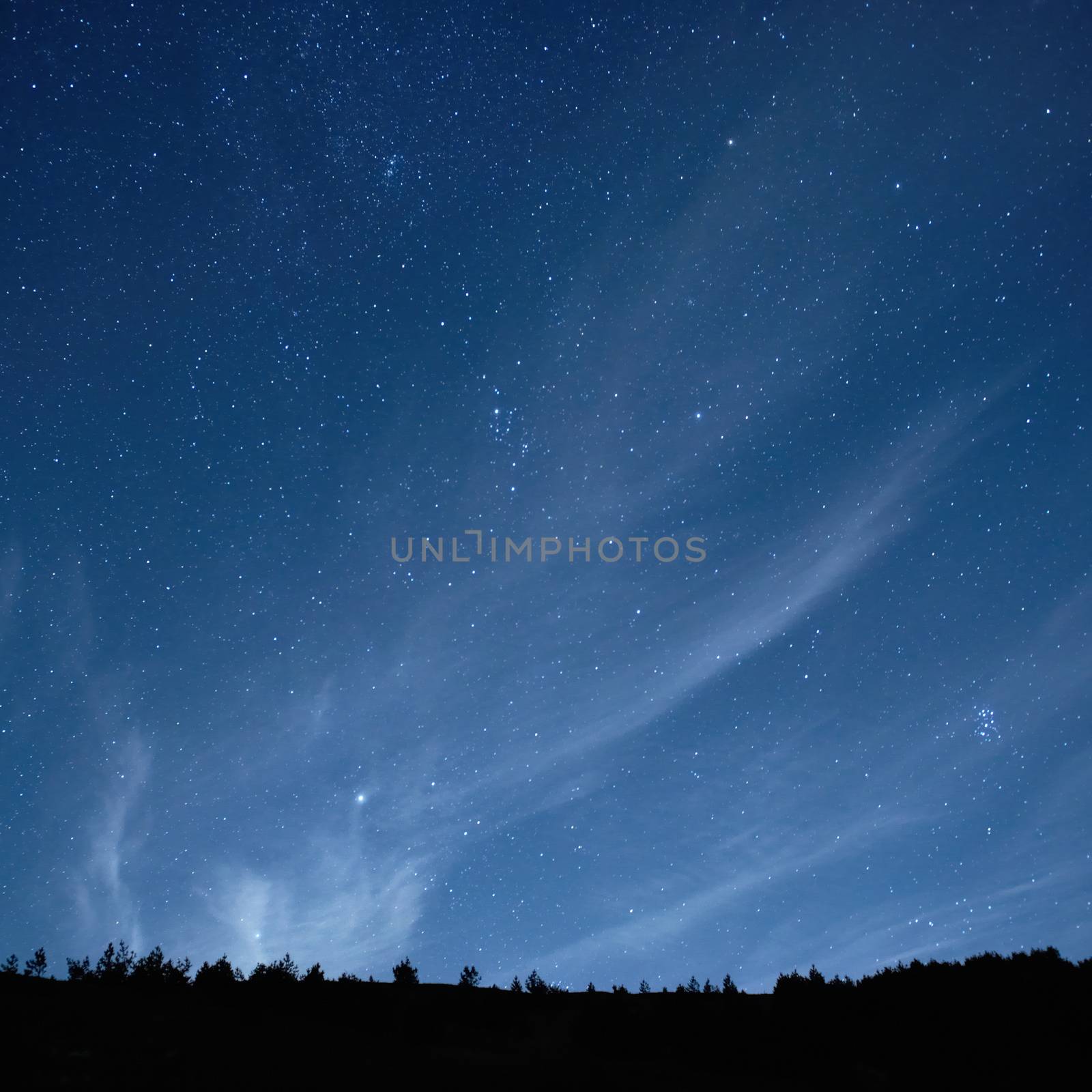 Blue dark night sky with stars. by vapi