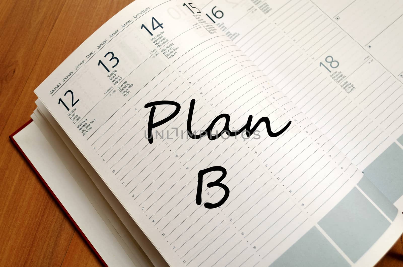 Plan b text concept write on notebook