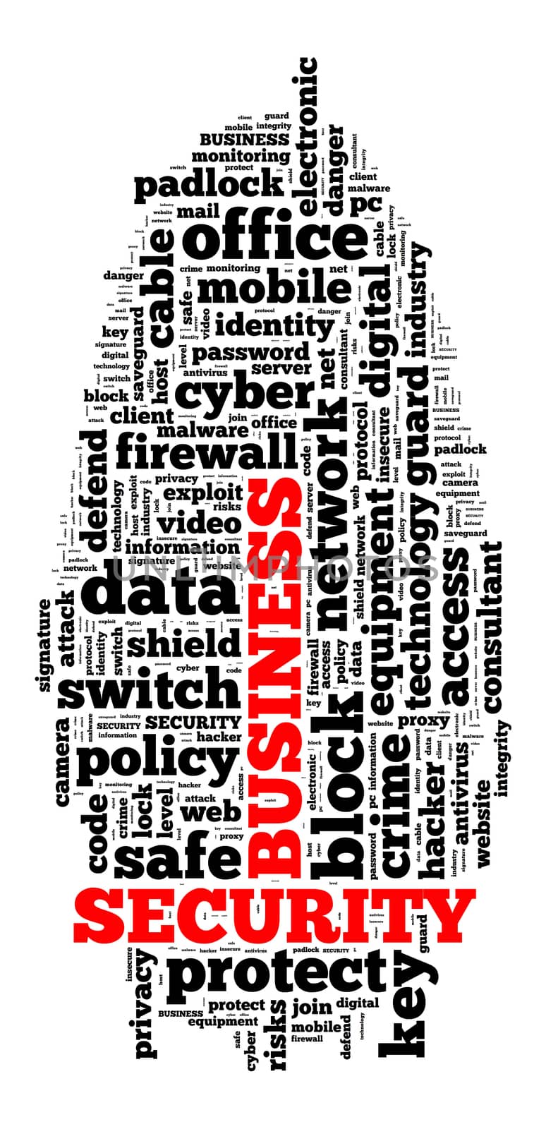 Security word cloud illustration concept over white background