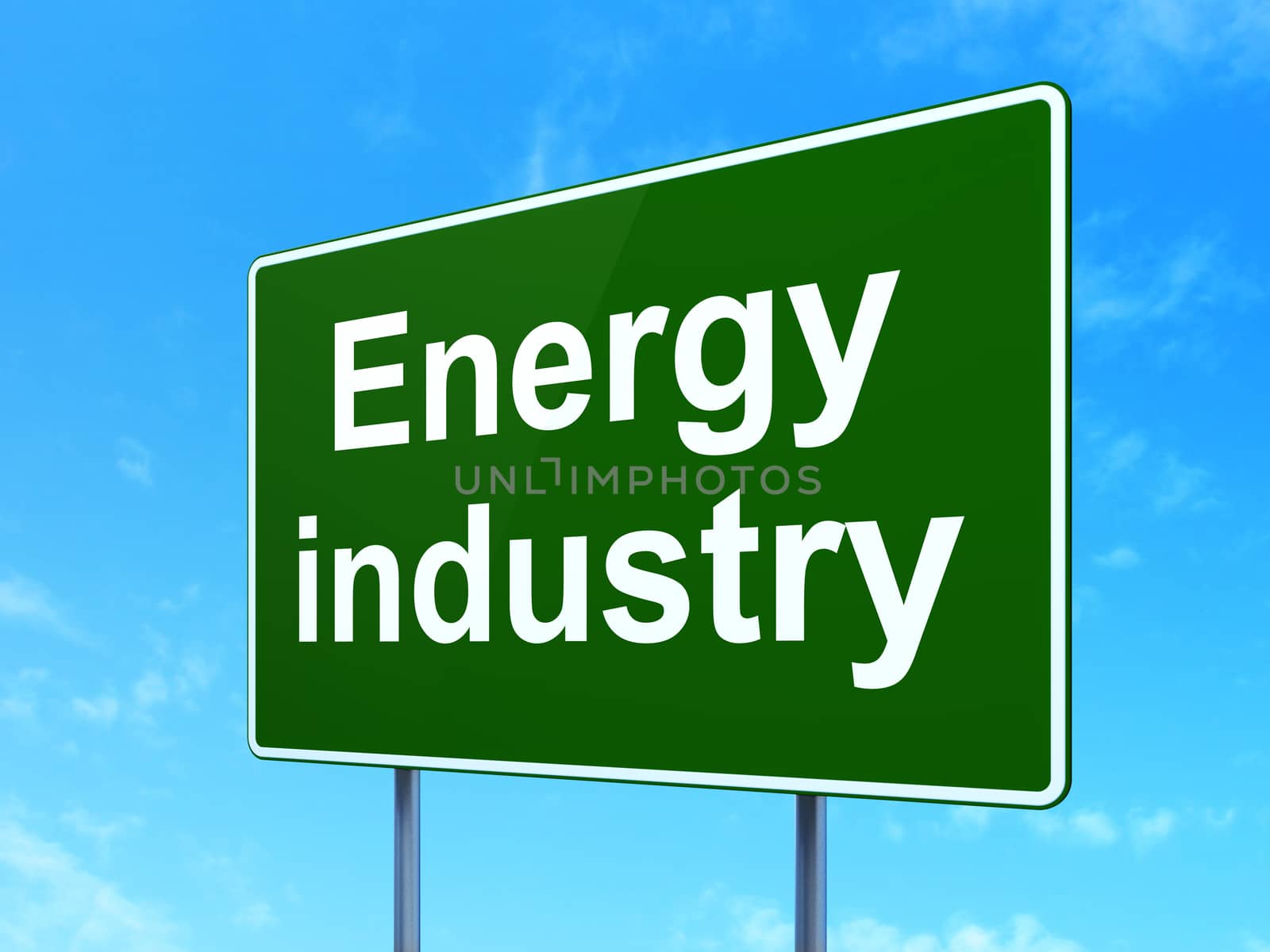 Manufacuring concept: Energy Industry on road sign background by maxkabakov