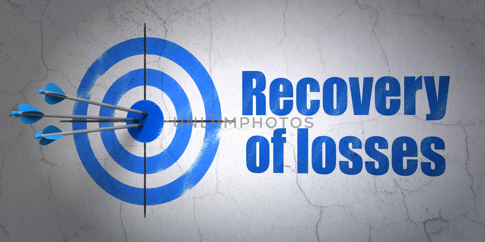 Money concept: target and Recovery Of losses on wall background by maxkabakov