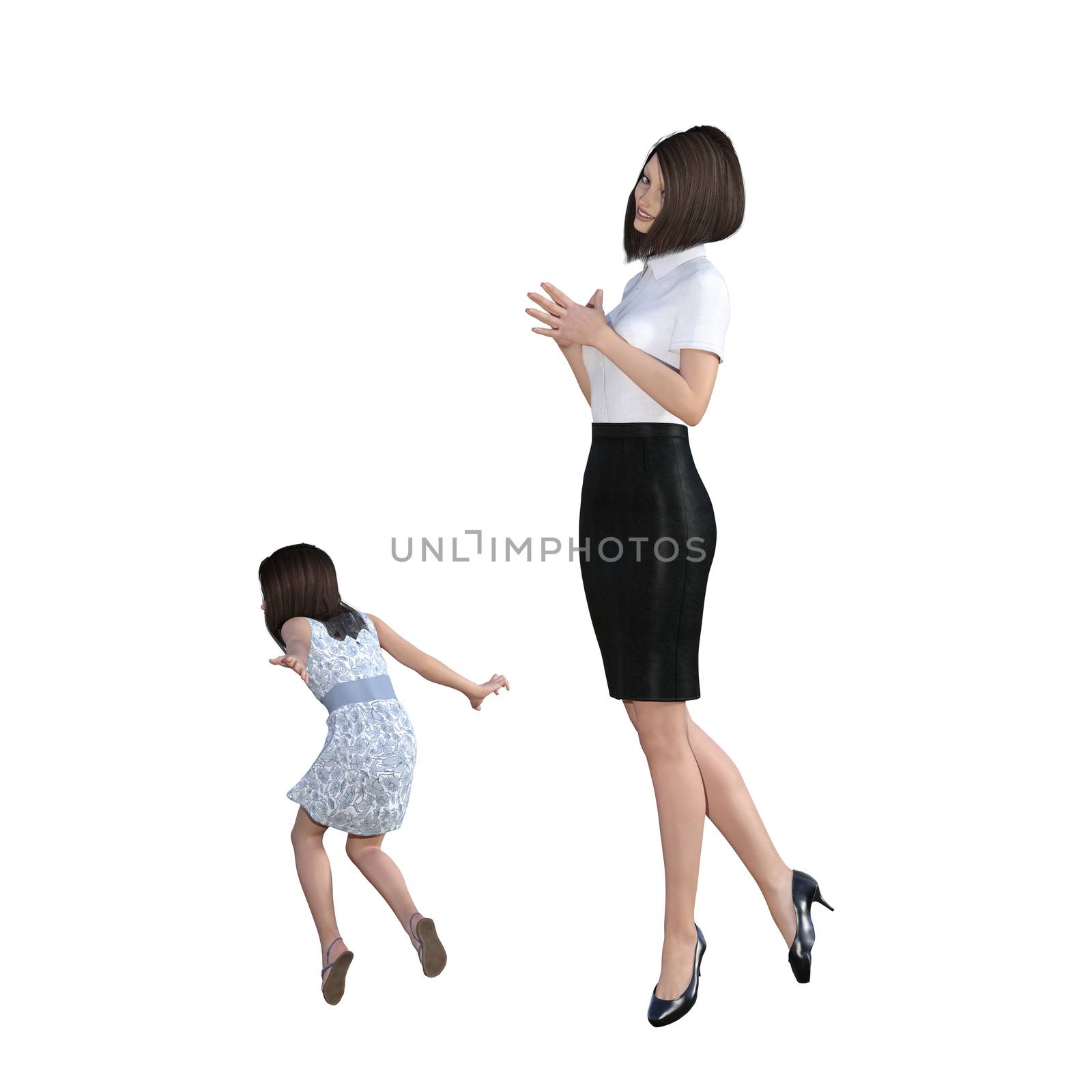Mother Daughter Interaction of Helping With Chores as an Illustration Concept
