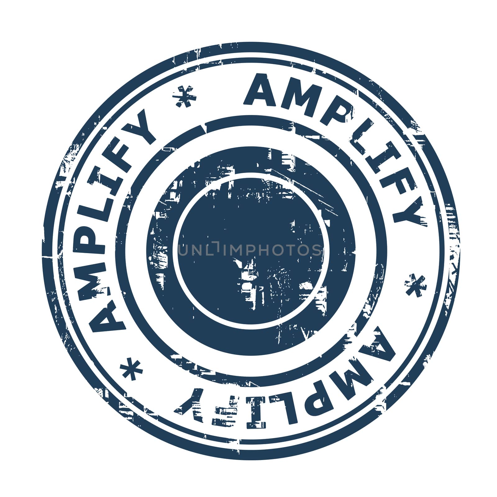 Amplify business concept stamp isolated on a white background.
