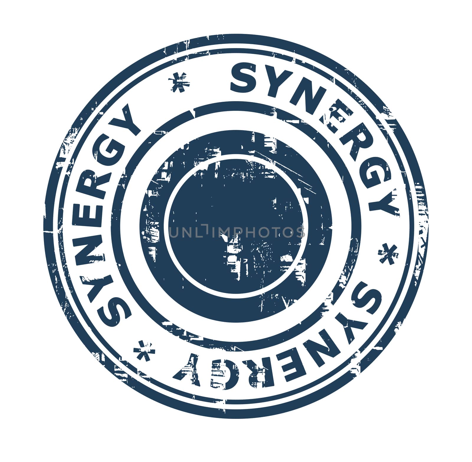 Business synergy concept stamp isolated on a white background.
