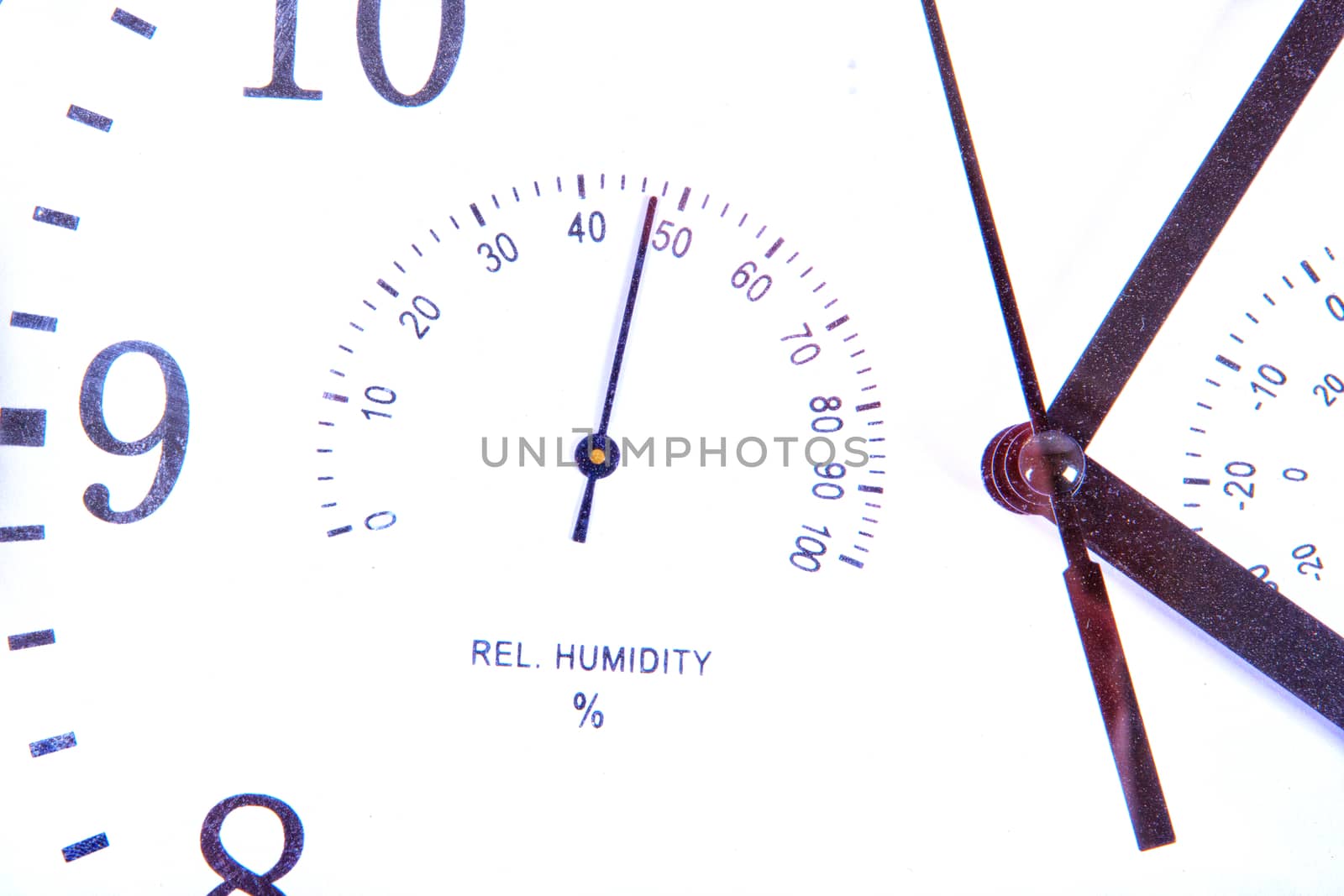 Part of the clock face on a white background