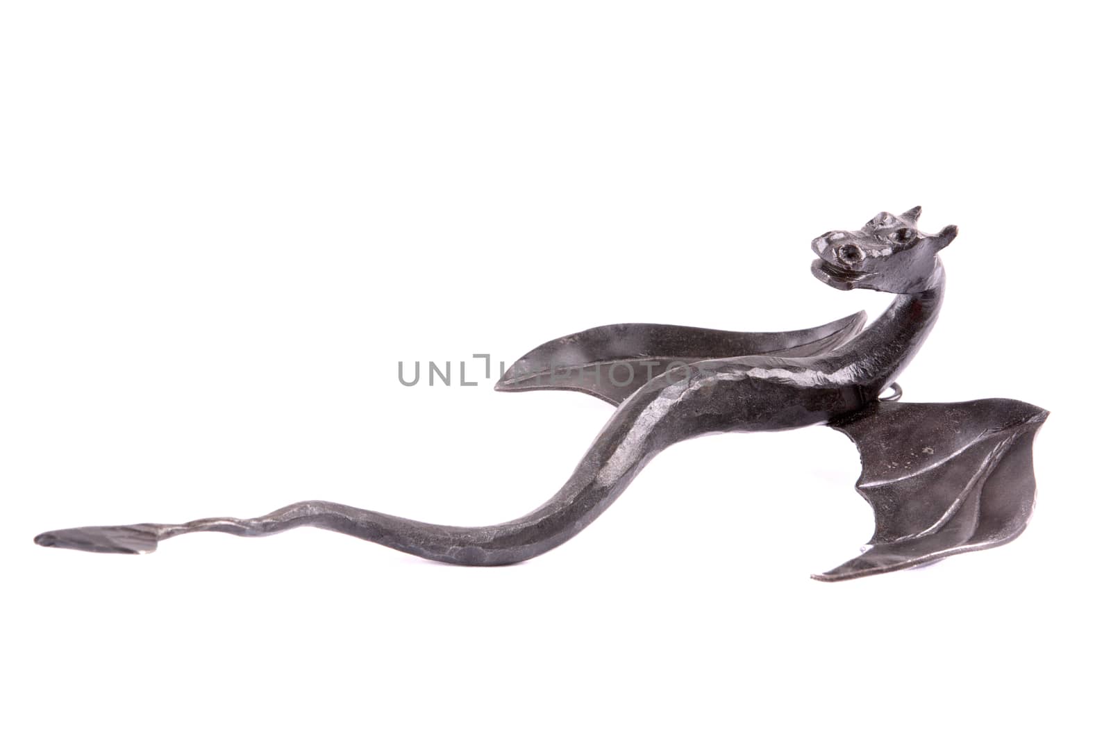 Forged dragon isolated on a white background