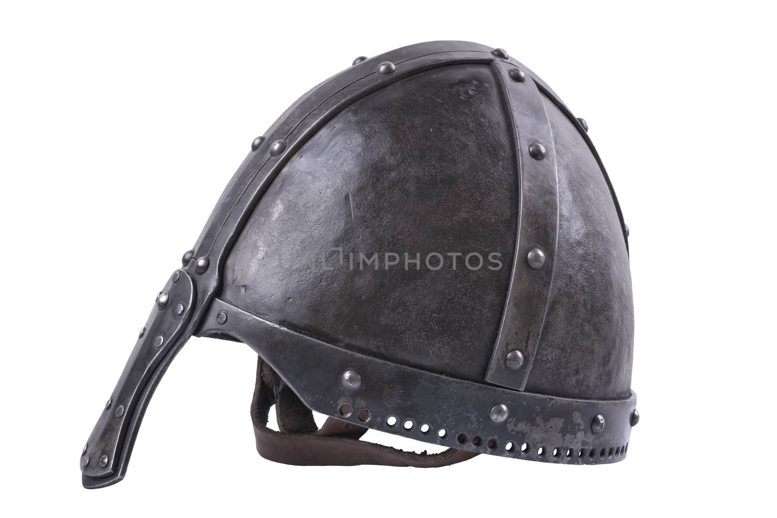 Forged helmet isolated on a white background