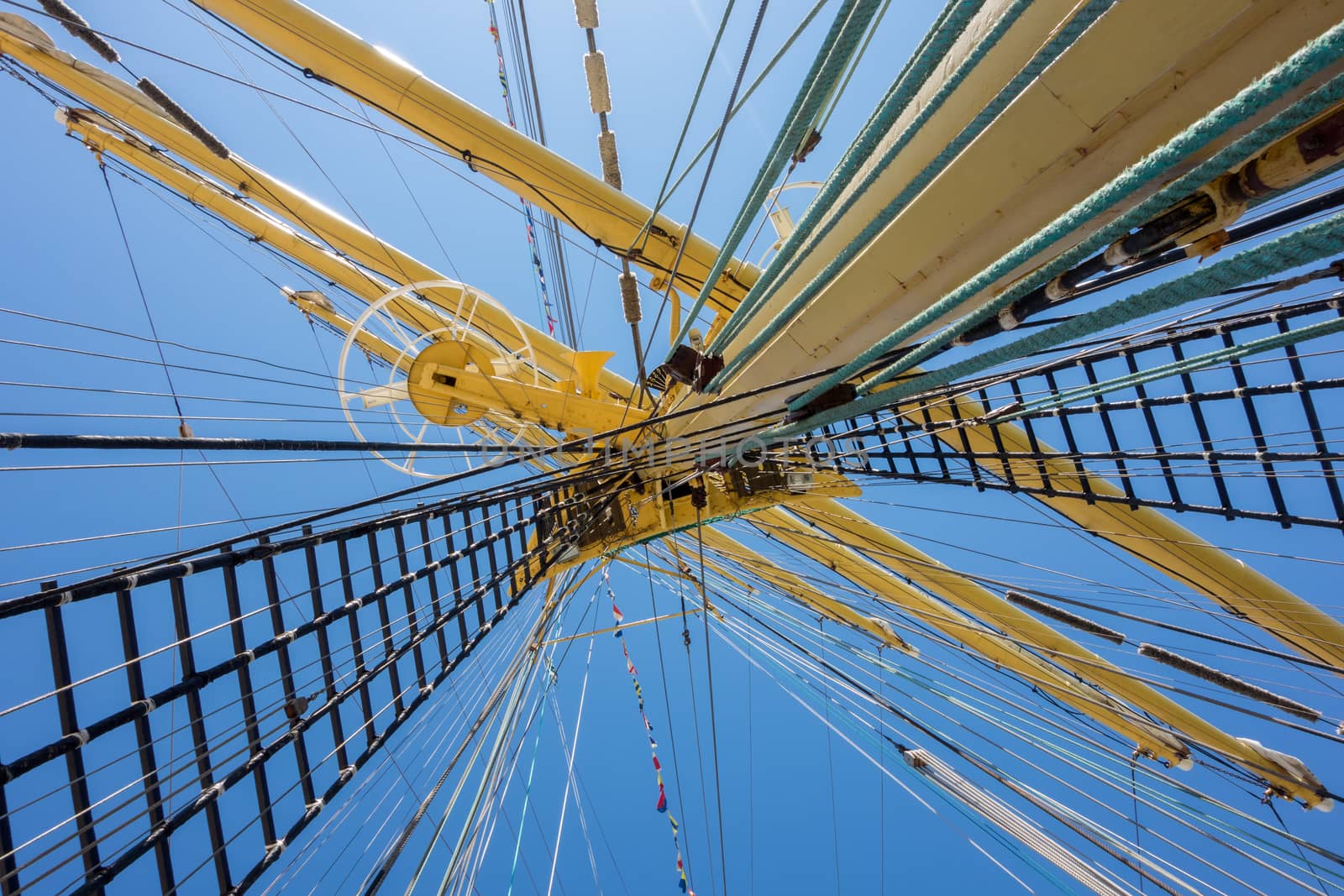 Marine rope ladder at pirate ship by Portokalis