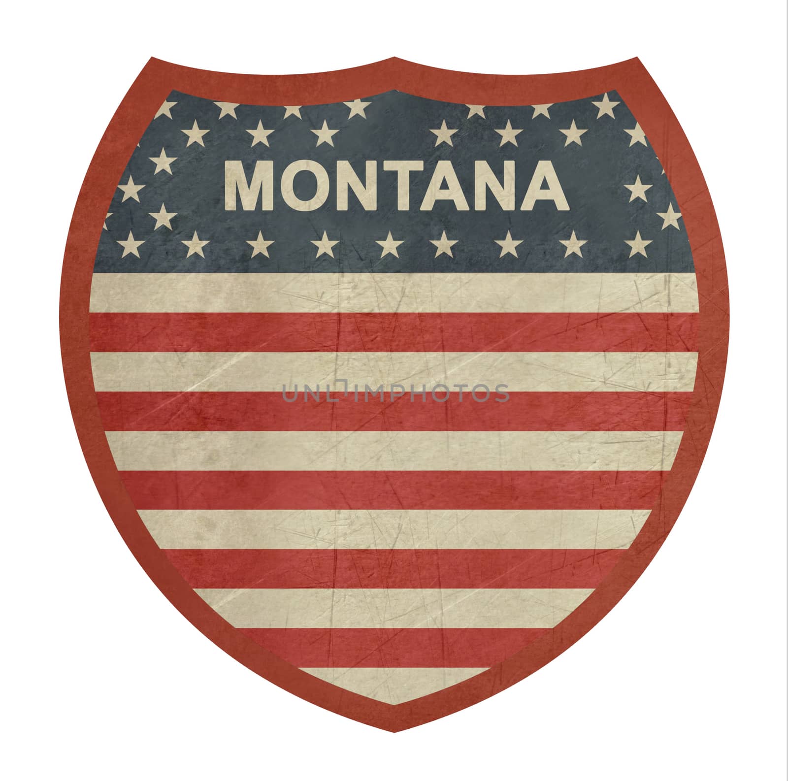 Grunge Montana American interstate highway sign by speedfighter