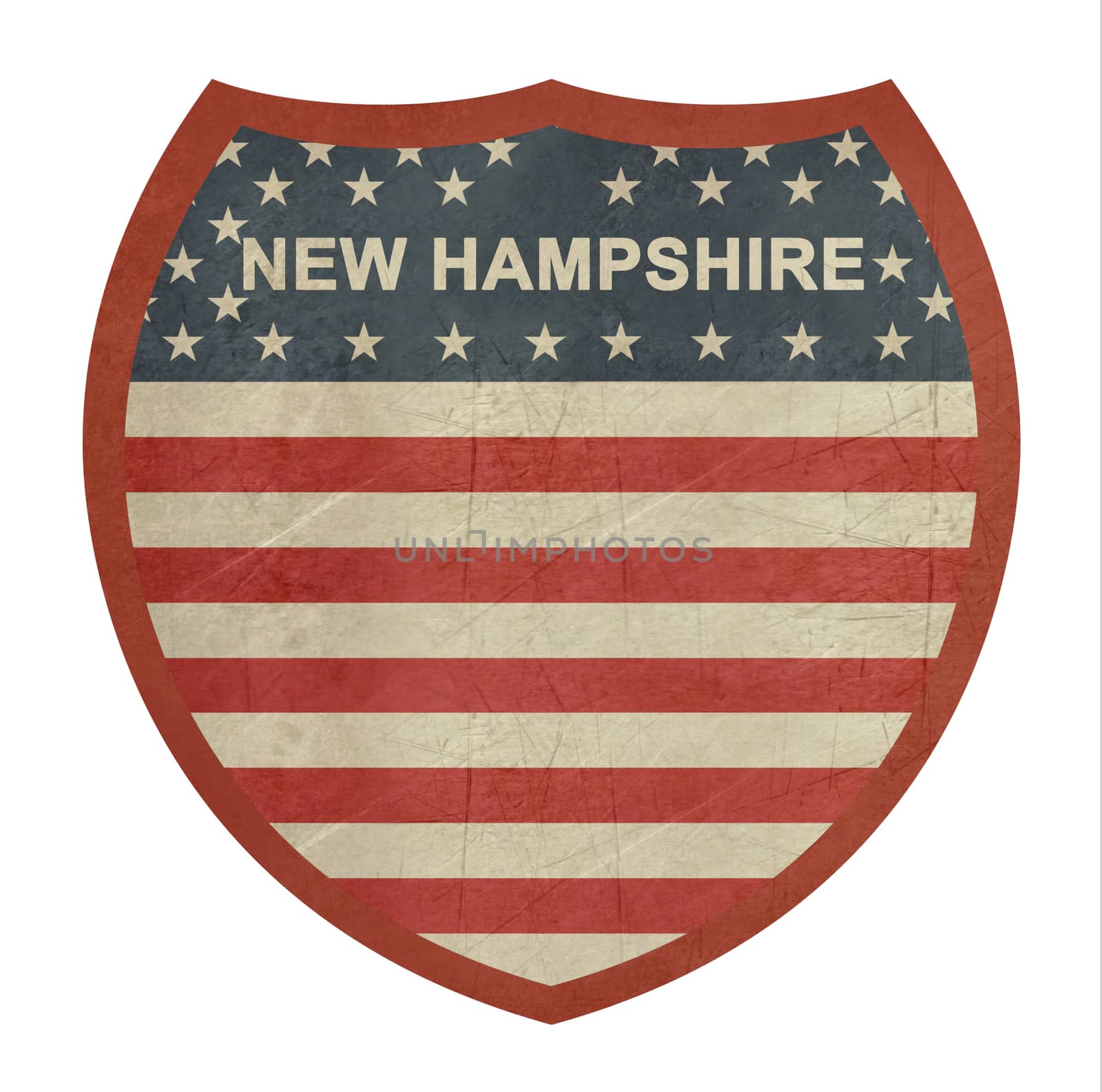 Grunge New Hampshire American interstate highway sign by speedfighter