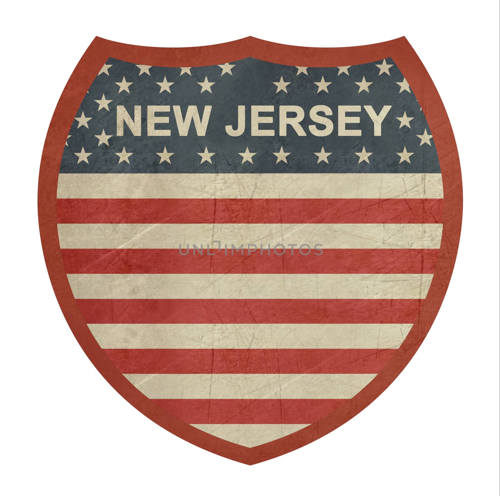 Grunge New Jersey American interstate highway sign by speedfighter