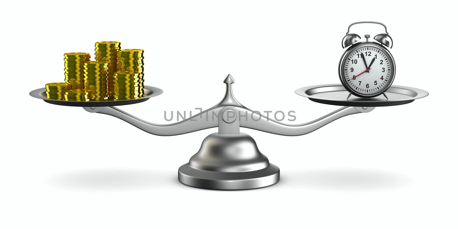 Time is money. Isolated 3D image
