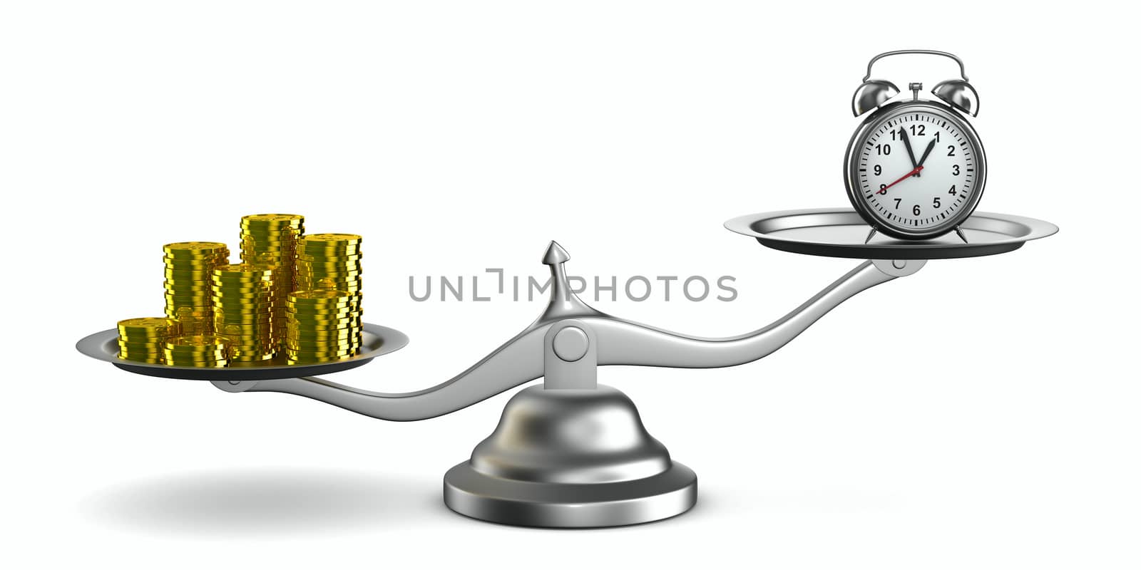 Time is money. Isolated 3D image