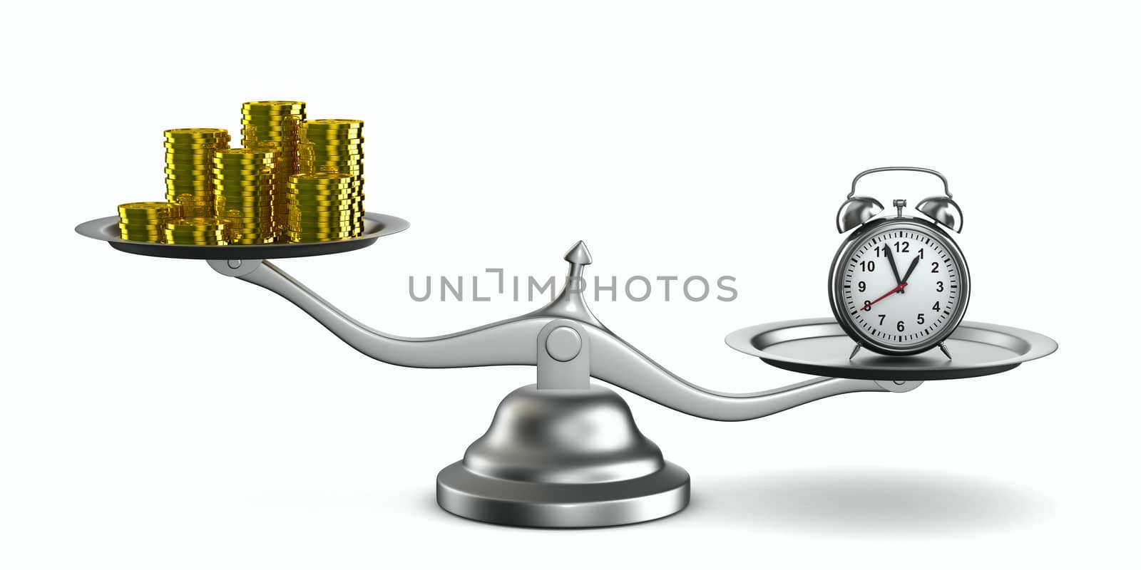 Time is money. Isolated 3D image