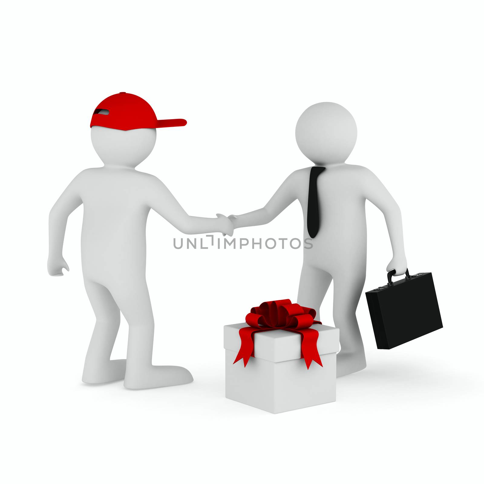 Goods delivery on white background. Isolated 3D image