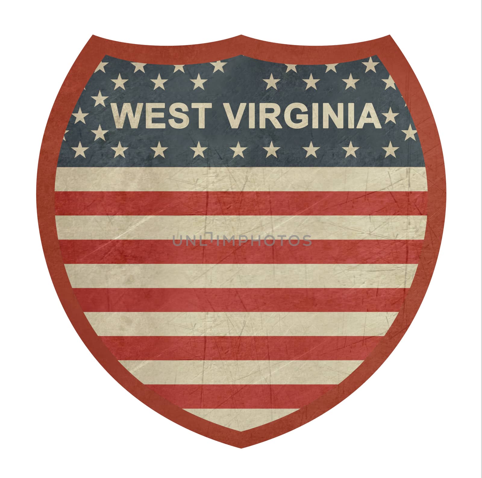Grunge West Virginia American interstate highway sign by speedfighter