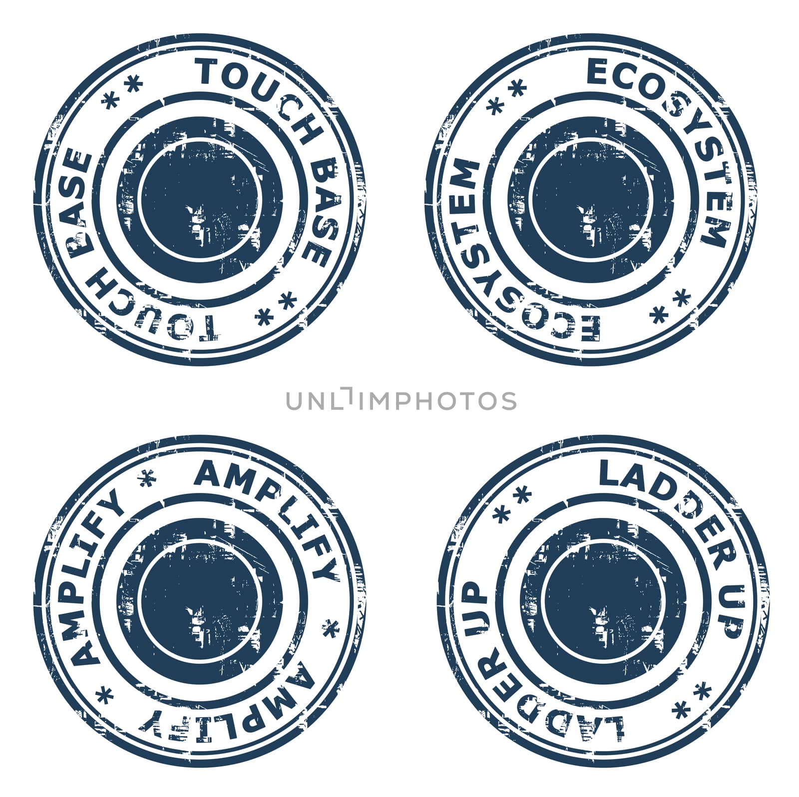 Set business concept rubber stamps isolated on a white background.
