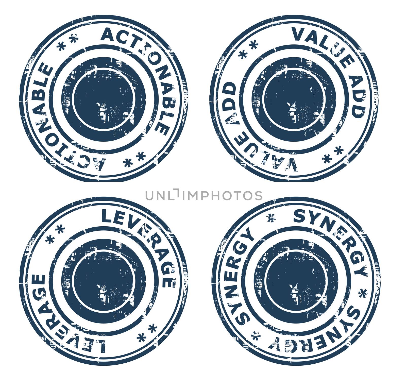 Set of four business concept stamps by speedfighter