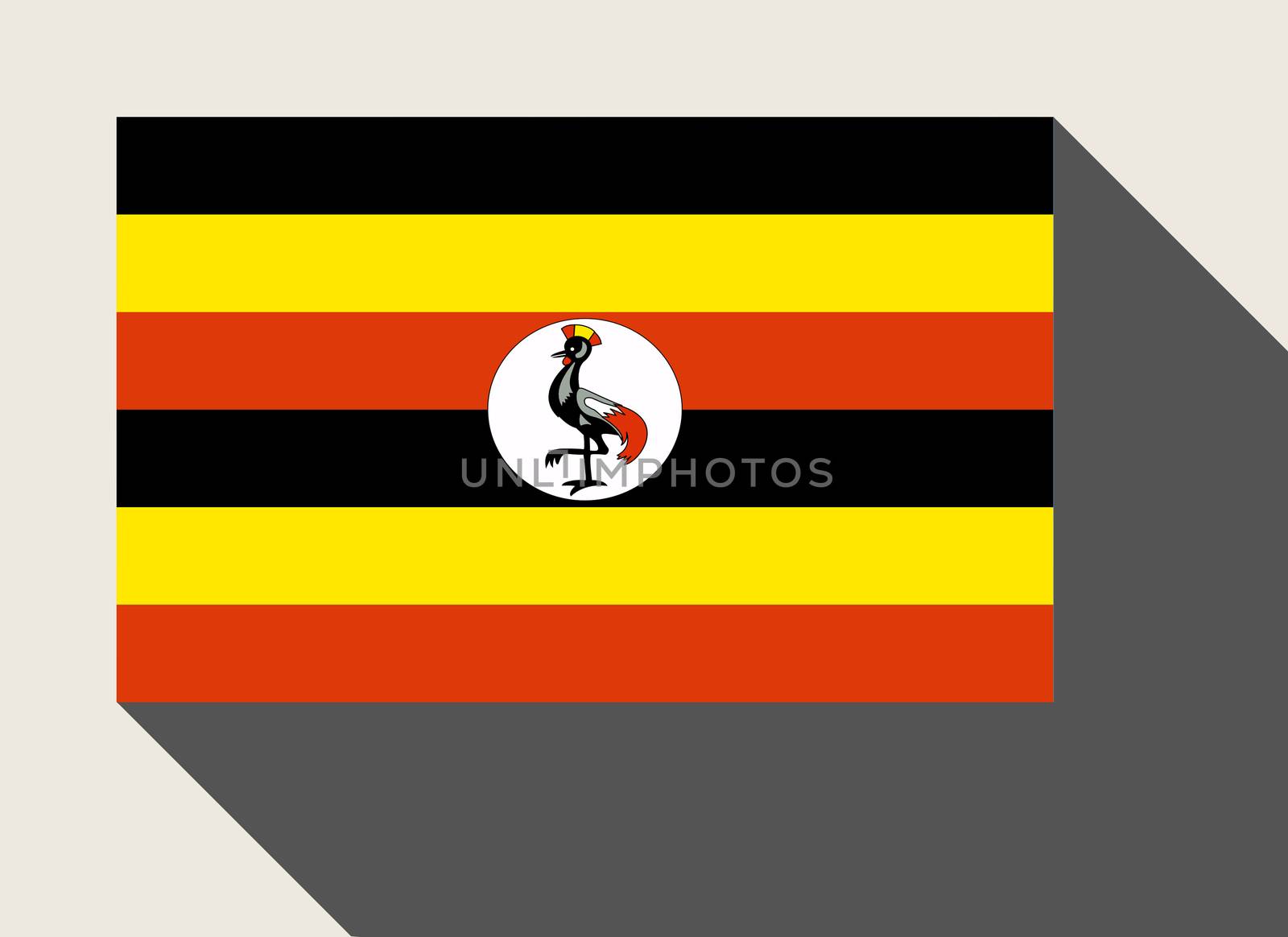Uganda flag in flat web design style.