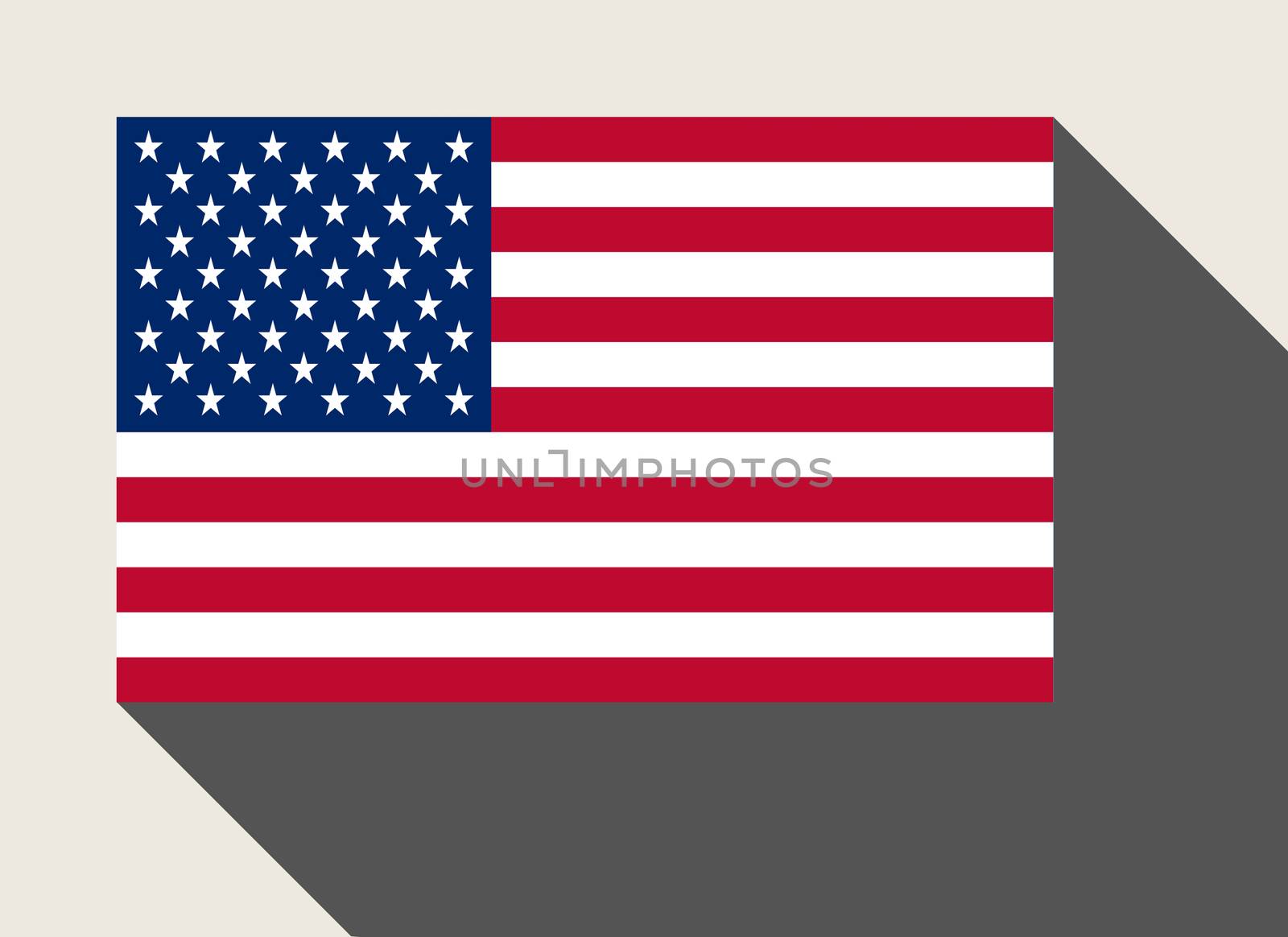 United States of America flag in flat web design style.