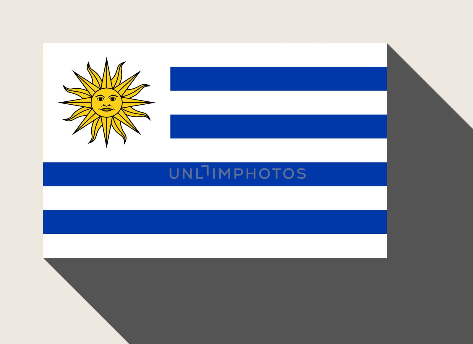 Uruguay flag in flat web design style.