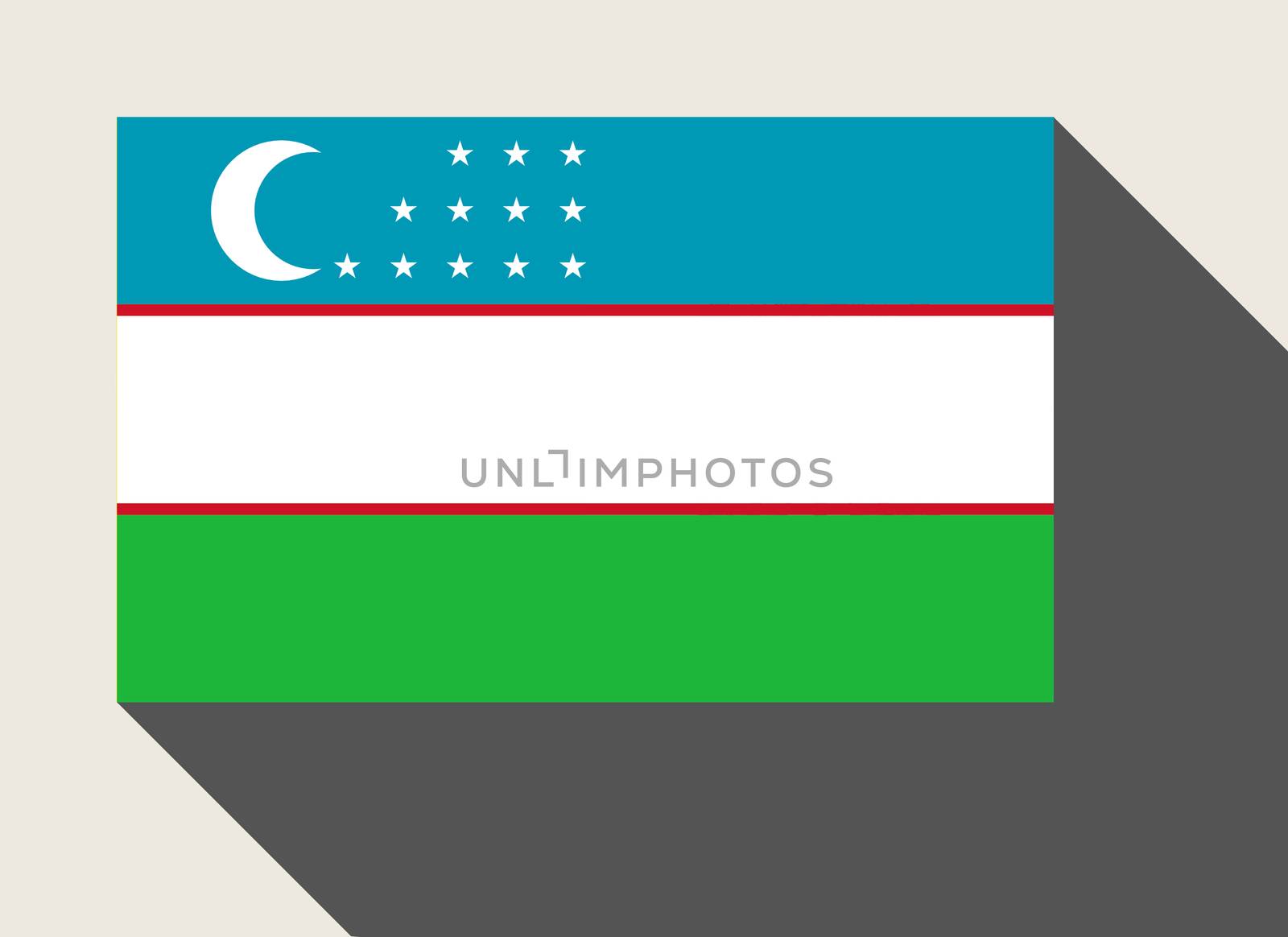 Uzbekistan flag in flat web design style by speedfighter