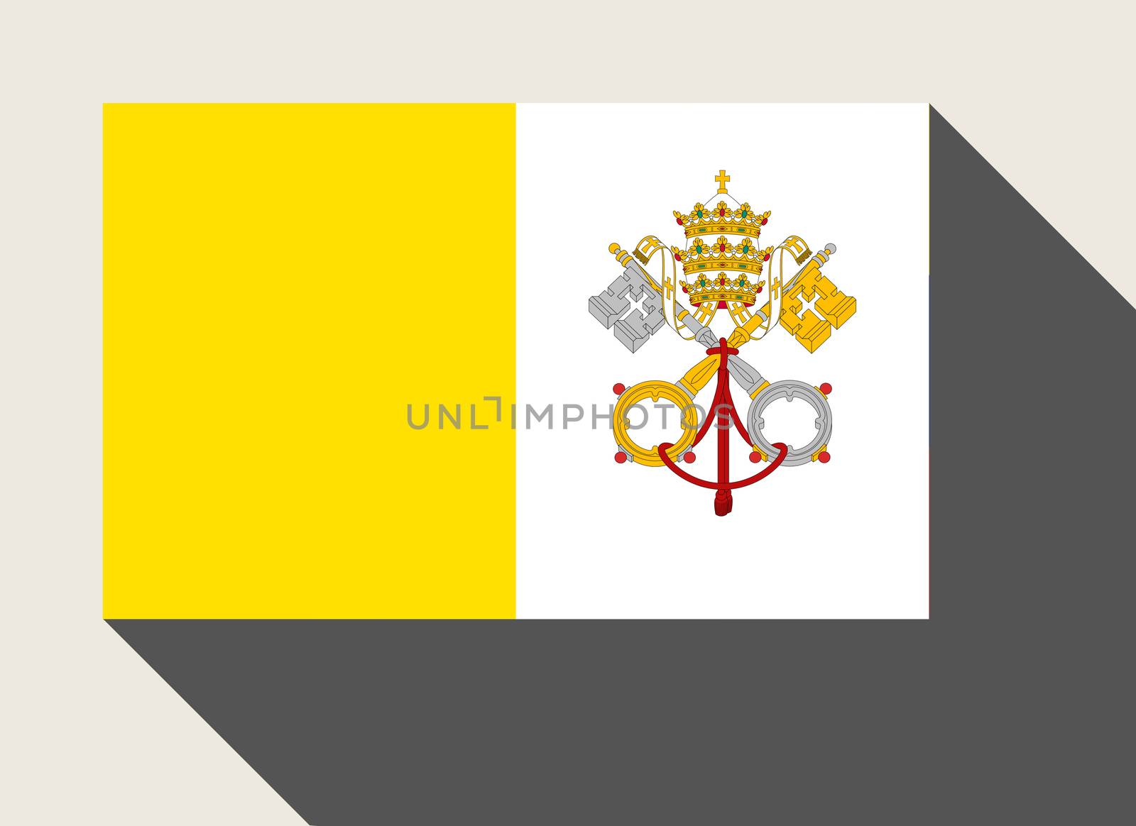 Vatican flag in flat web design style.