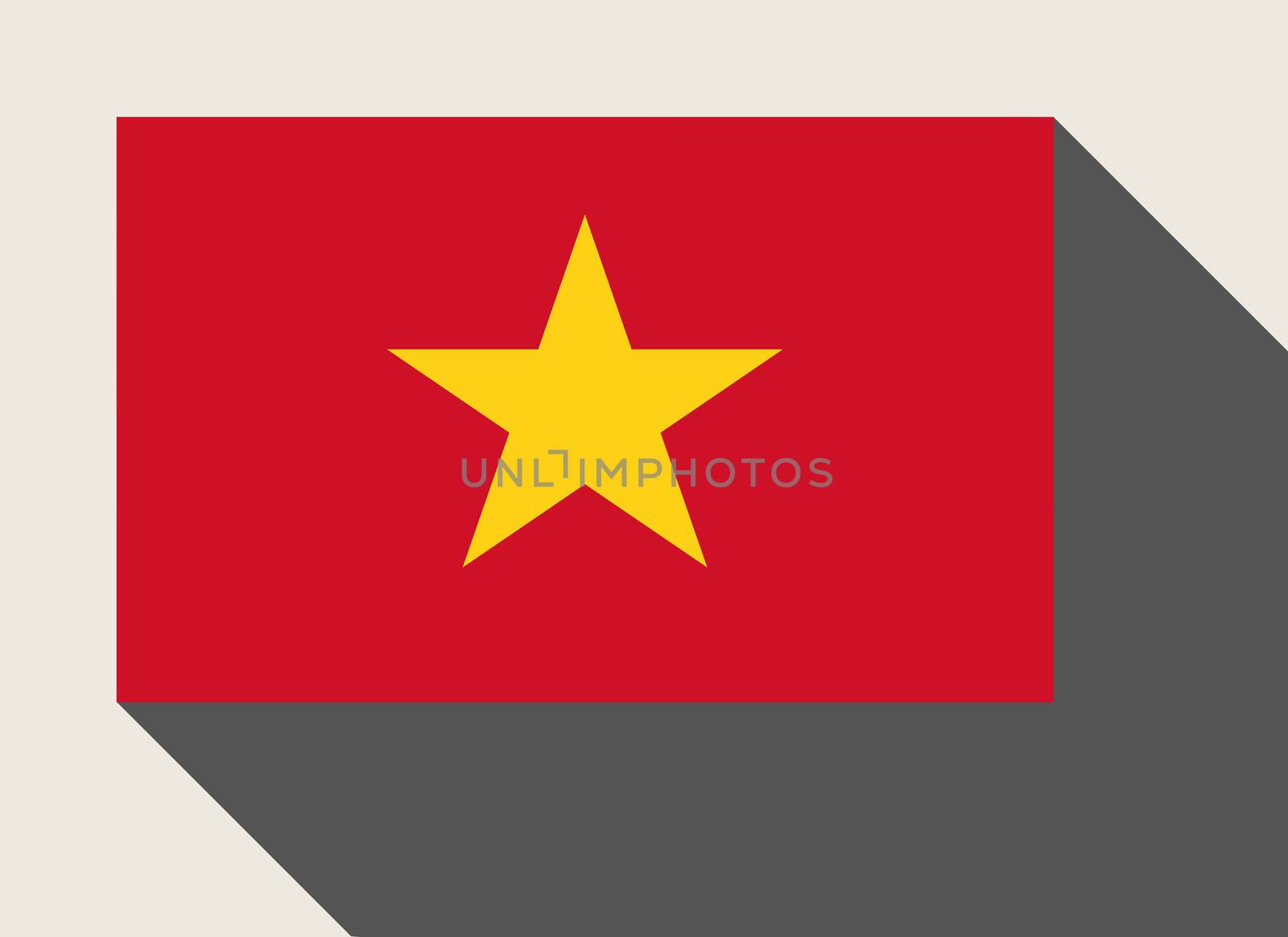 Vietnam flag in flat web design style.