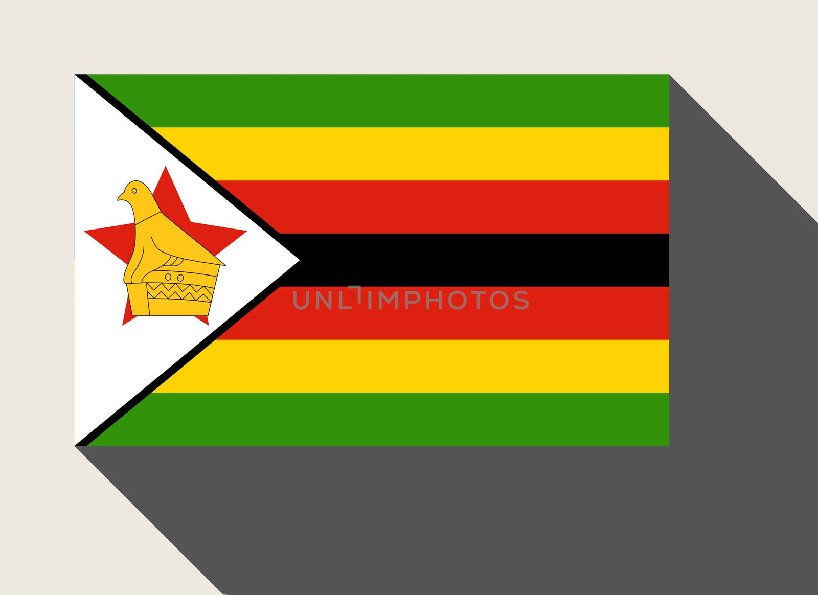 Zimbabwe flag in flat web design style.