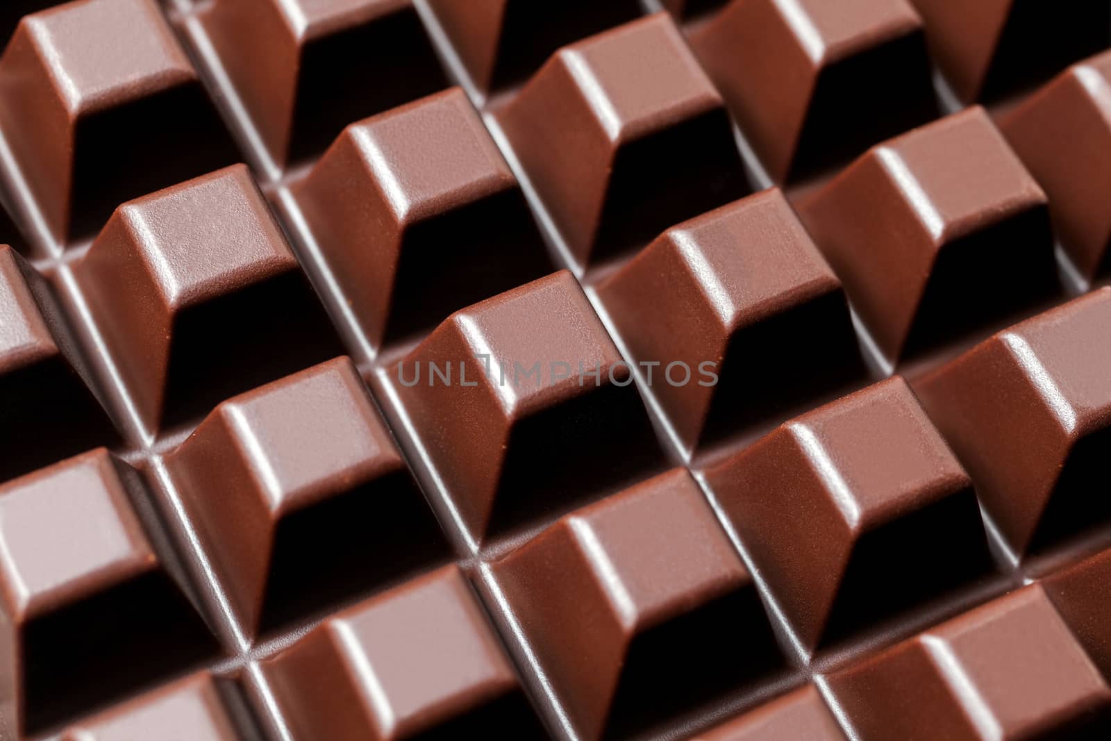 Dark chocolate bar close up