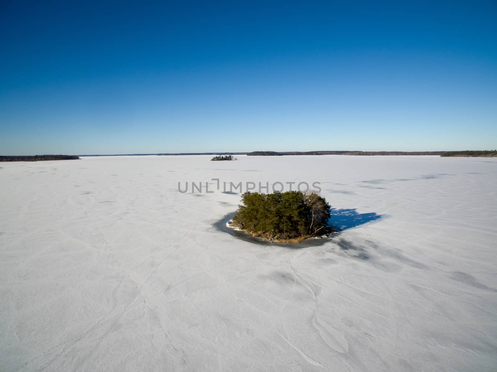 Frozen Island with wide stretched view