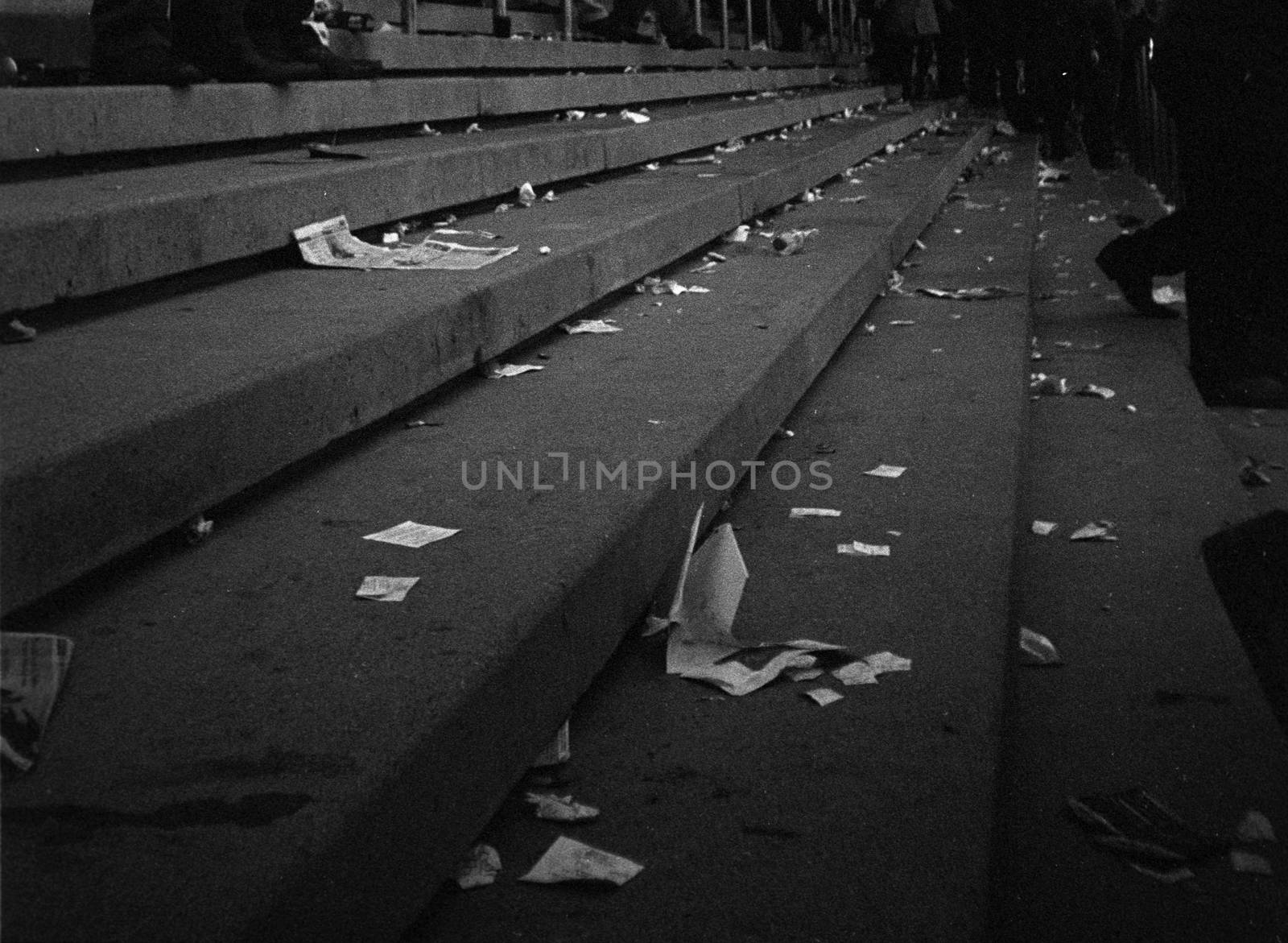 The stands after a race at Cheltenham racecourse.