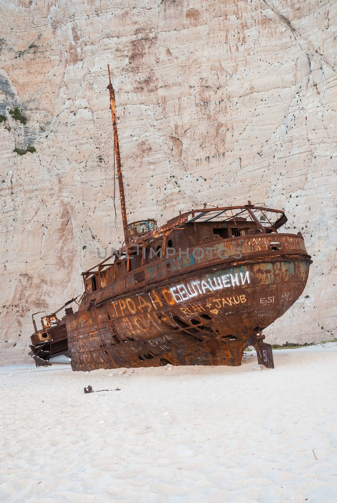 Famous shipwreck on Navagio Beach by mkos83