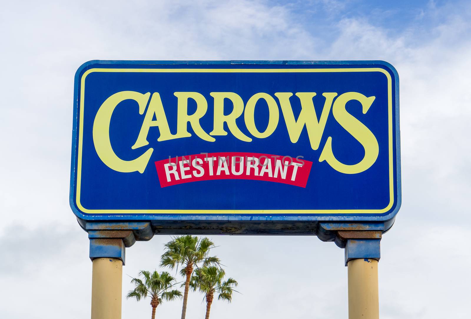 VENTURA, CA/USA - MARCH 4, 2016: Carrows Restaurant sign and logo. Carrows is a chain of casual dining restaurants in the western portion of the United States.