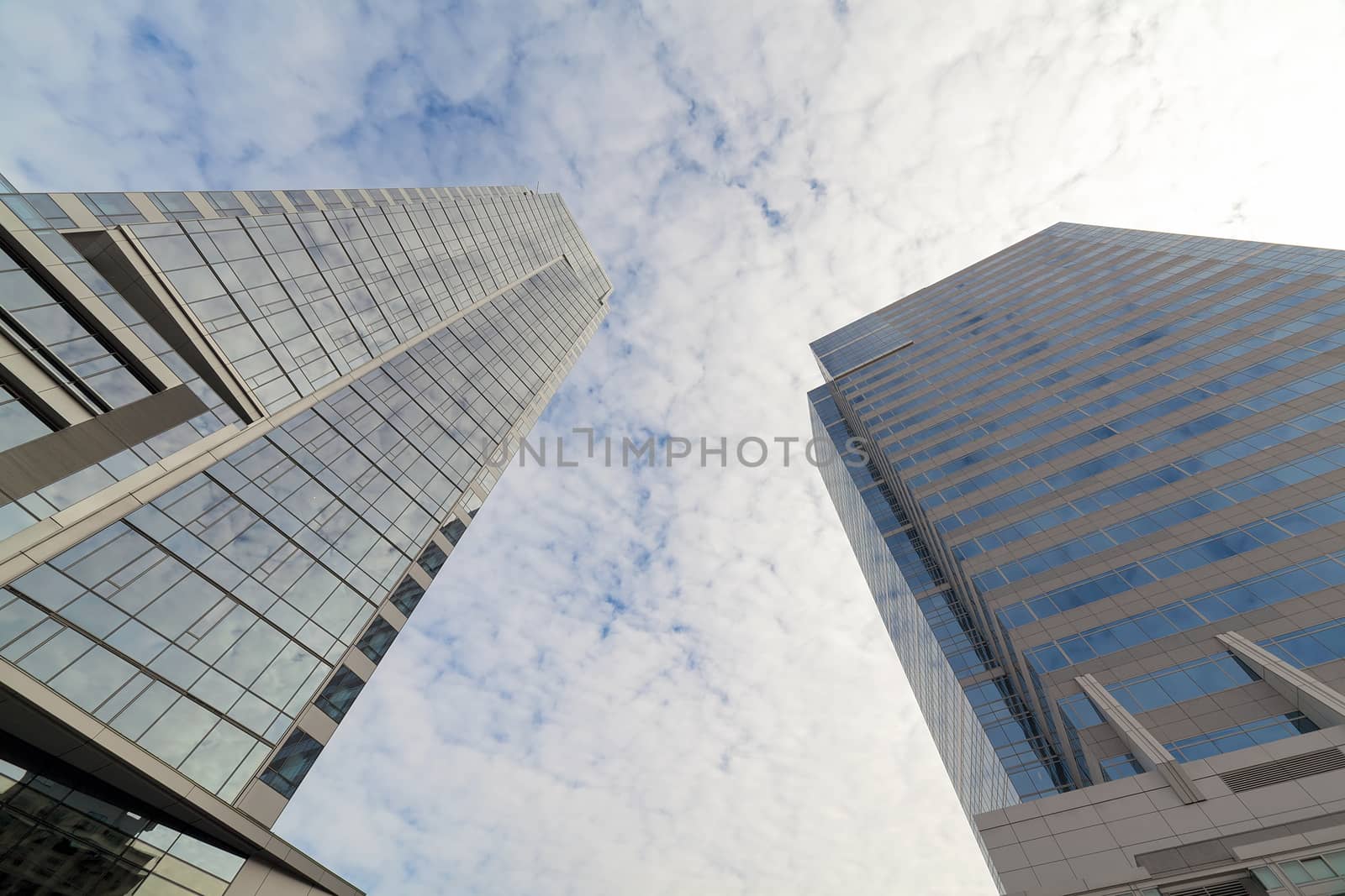 Modern Glass Retail and Office Building Towers in downtown Portland Oregon