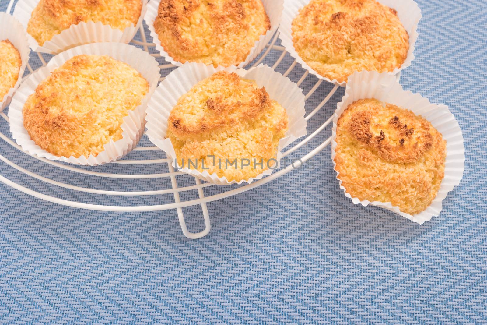 Close up of homemade coconut macaroons by AnaMarques