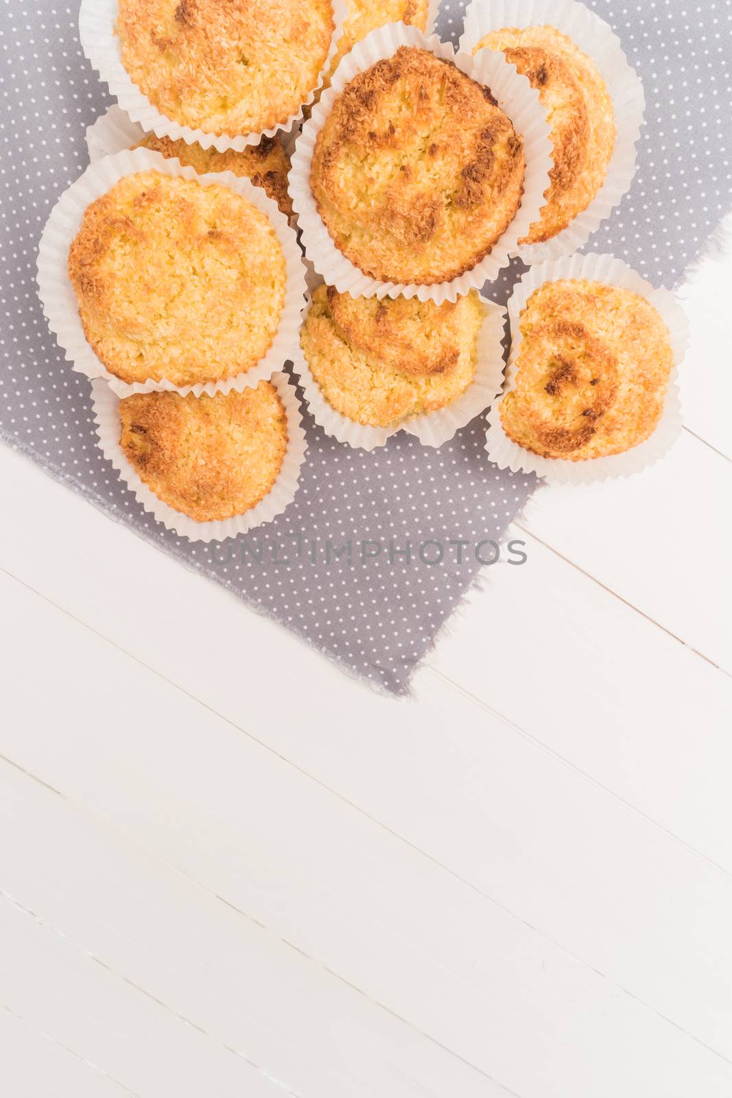 Close up of homemade coconut macaroons by AnaMarques