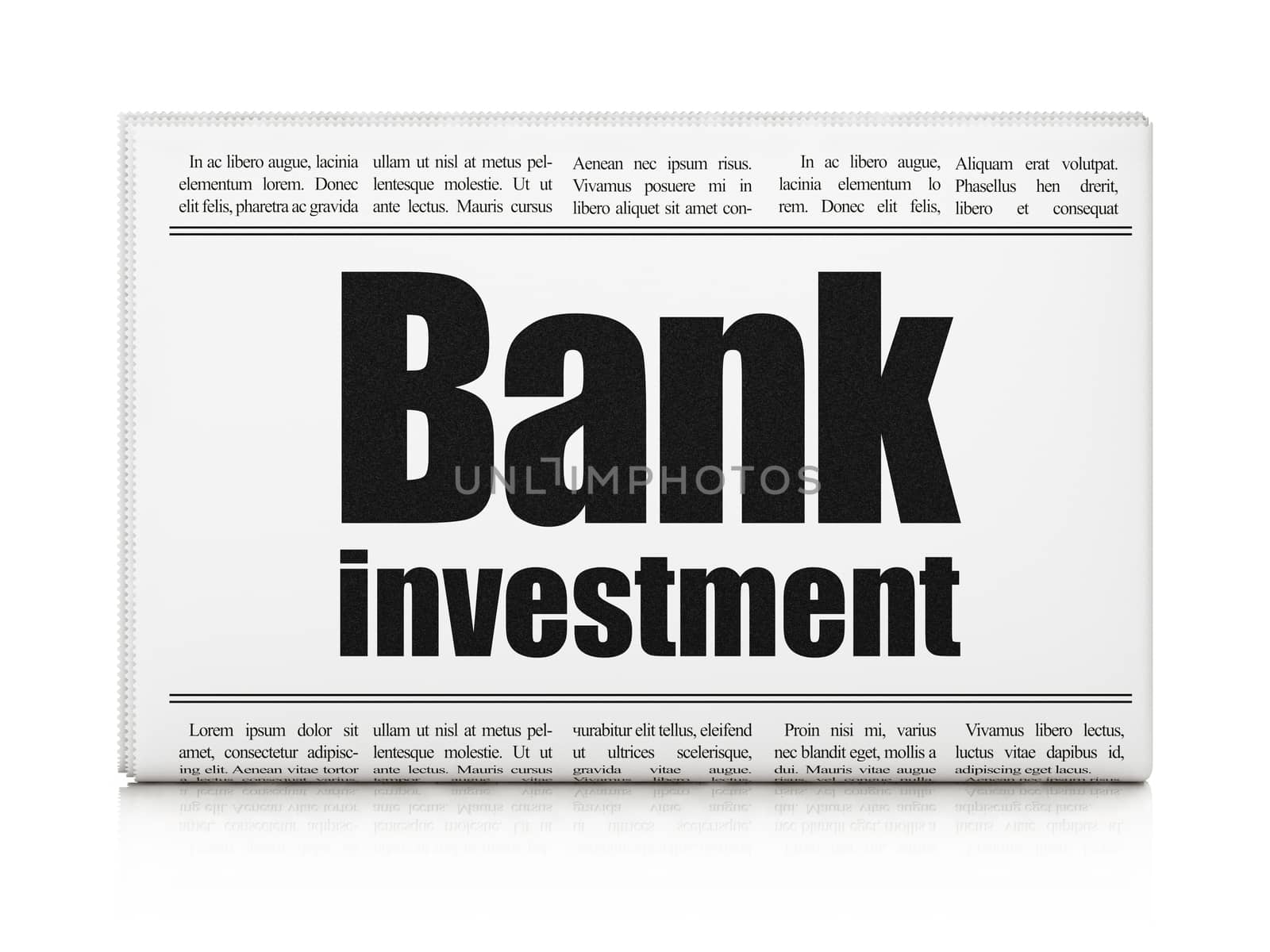 Money concept: newspaper headline Bank Investment by maxkabakov