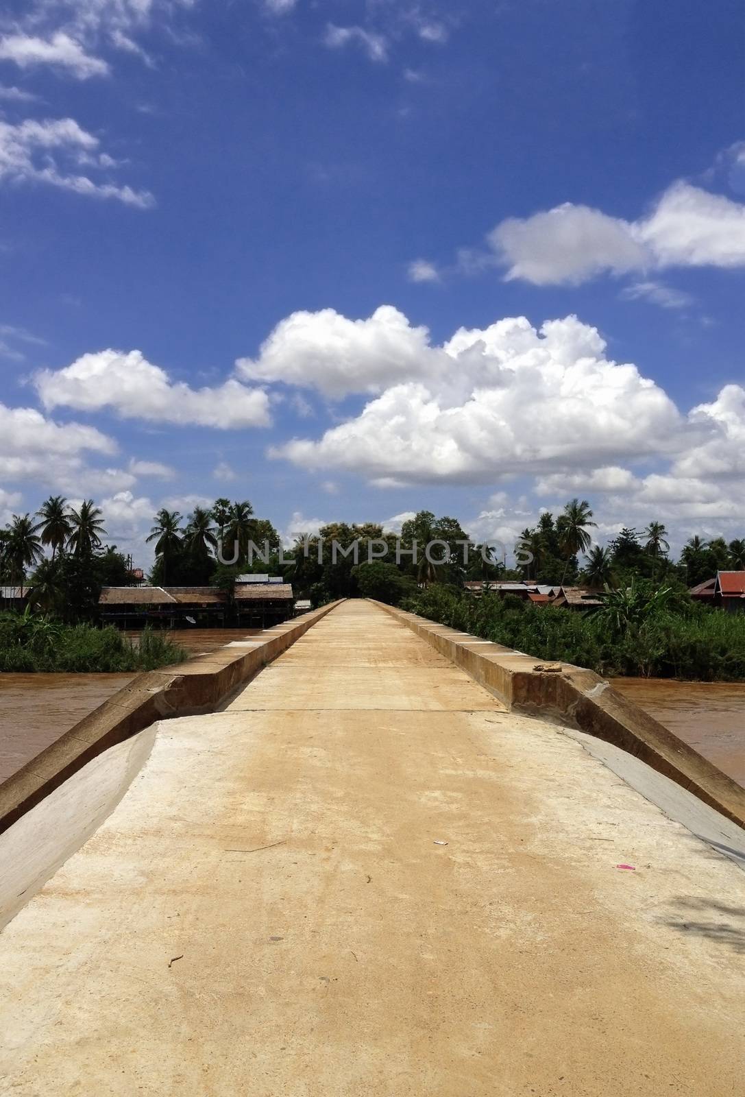 cement bridge laos village